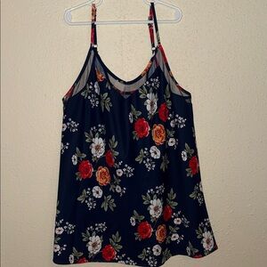 Floral Navy Spaghetti Strap Cami Top